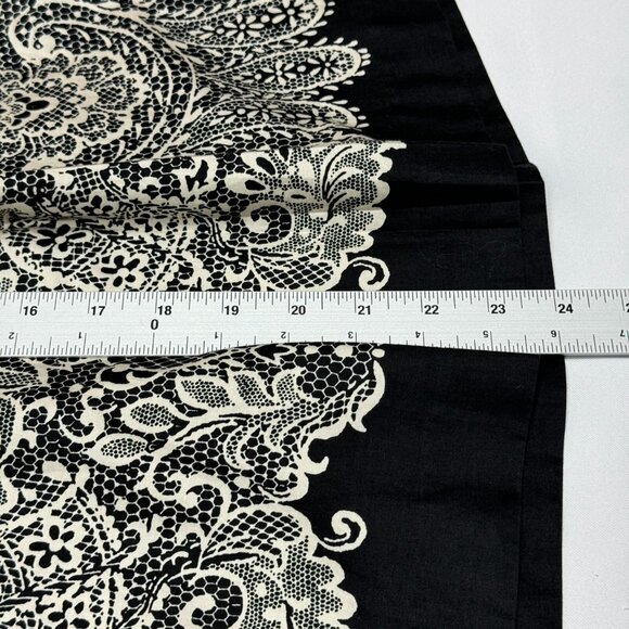 Talbots Women’s Black A-Line Skirt 6P Lace Trim Polka Dot Side Zip - Picture 4 of 7